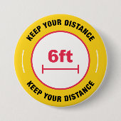 Badge Rond 7,6 Cm Conserver votre distance (Devant)