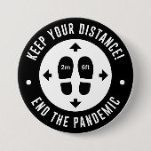 Badge Rond 7,6 Cm Conserver votre distance (Devant)