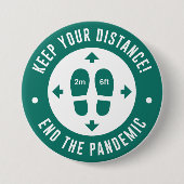 Badge Rond 7,6 Cm Conserver votre distance (Devant)