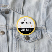 Badge Rond 7,6 Cm Conserver votre distance (En situation)
