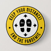 Badge Rond 7,6 Cm Conserver votre distance (Devant)
