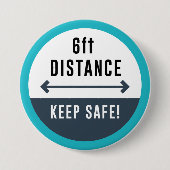 Badge Rond 7,6 Cm Conserver votre distance (Devant)