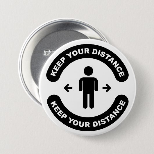 Badge Rond 7,6 Cm Conserver votre distance (Devant & derrière)
