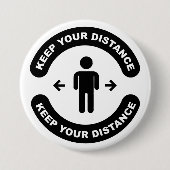 Badge Rond 7,6 Cm Conserver votre distance (Devant)