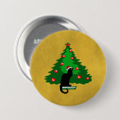 Badge Rond 7,6 Cm Conversation Noir Noël (Devant & derrière)