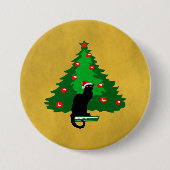 Badge Rond 7,6 Cm Conversation Noir Noël (Devant)