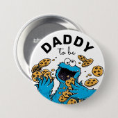 Badge Rond 7,6 Cm Cookie Monster Baby shower Papa (Devant & derrière)