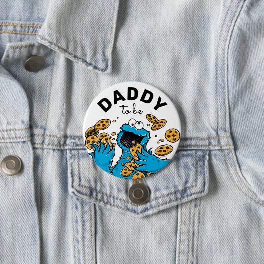 Badge Rond 7,6 Cm Cookie Monster Baby shower Papa (En situation)