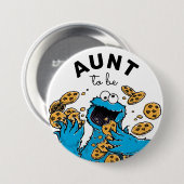 Badge Rond 7,6 Cm Cookie Monster Baby shower Tante À Être (Devant & derrière)