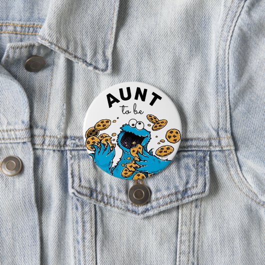 Badge Rond 7,6 Cm Cookie Monster Baby shower Tante À Être (En situation)
