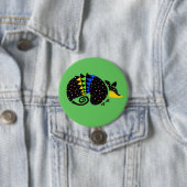 Badge Rond 7,6 Cm Cool ARMADILLO- Graphique animal en voie de dispar (En situation)
