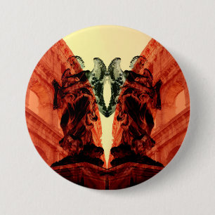 Badge Rond 7,6 Cm Cool collage moderne de Rome historique en rouge