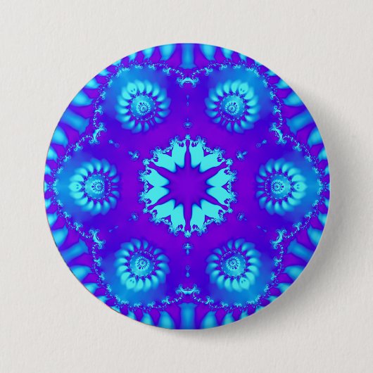 Badge Rond 7,6 Cm COOL ! ~ Tons de pourpre et de bleu ~ Bouton (Devant)