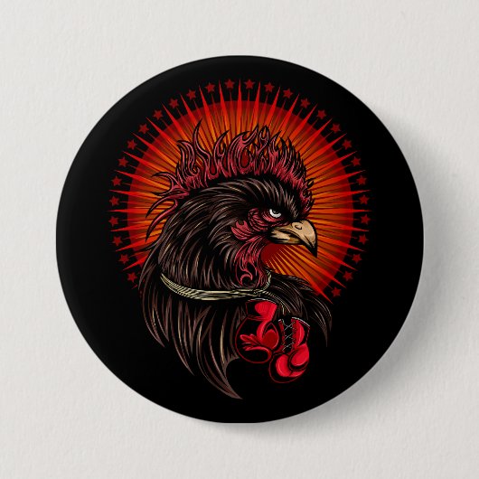 Badge Rond 7,6 Cm Coq de boîte (Devant)
