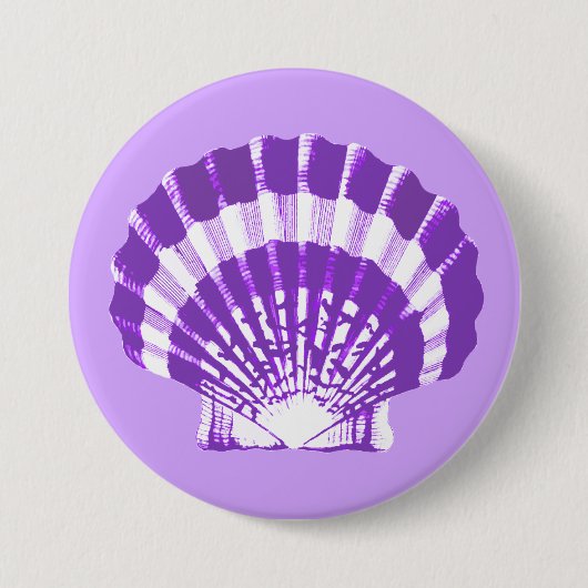 Badge Rond 7,6 Cm Coquillage - violet et blanc (Devant)