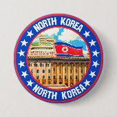 Badge Rond 7,6 Cm Corée du Nord (Devant)