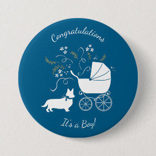 Badge Rond 7,6 Cm Corgi Baby shower Chien Chien Chien Chien Chien Gr