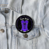 Badge Rond 7,6 Cm Corset Violet Flirt Équipe de la Mariée (En situation)
