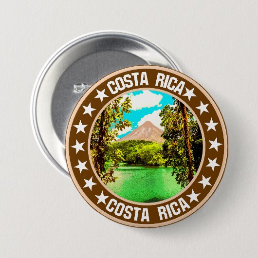 Badge Rond 7,6 Cm Costa Rica (Devant & derrière)