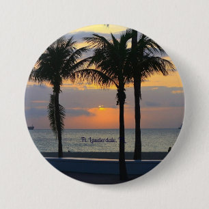 Badge Rond 7,6 Cm Coucher de soleil à Ft. Lauderdale