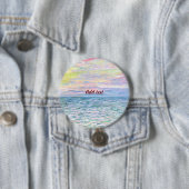 Badge Rond 7,6 Cm Coucher de soleil à Pourville par Monet MODÈLE (En situation)