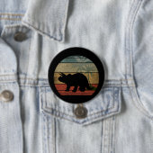 BADGE ROND 7,6 CM COUCHER DE SOLEIL DINOSAUR 3 (En situation)