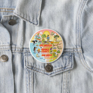 Badge Rond 7,6 Cm Coucher de soleil en Californie