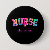 Badge Rond 7,6 Cm Couleur élégante infirmière (Devant)