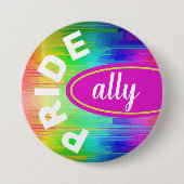 Badge Rond 7,6 Cm Couleurs arc-en-ciel Ally de fierté (Devant)