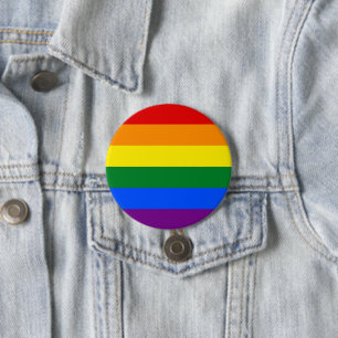 Badge Rond 7,6 Cm COULEURS DE DRAPEAU ARC-EN-CIEL RAYURES + vos idée