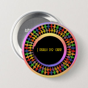 Badge Rond 7,6 Cm Couleurs de la campagne 'Je m'en fiche vraiment'