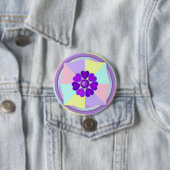 Badge Rond 7,6 Cm Couleurs pastel & coeurs violets battre (En situation)