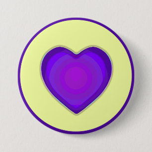 Badge Rond 7,6 Cm Couleurs pastel & coeurs violets battre