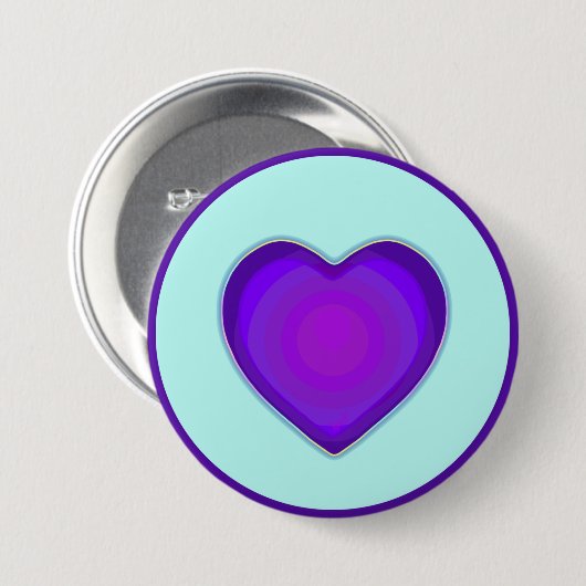 Badge Rond 7,6 Cm Couleurs pastel & coeurs violets battre (Devant & derrière)