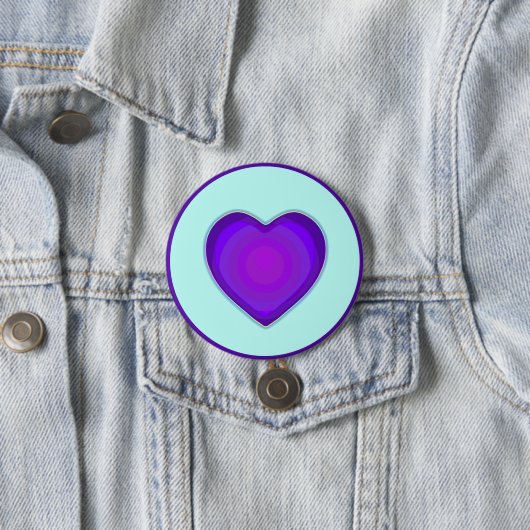 Badge Rond 7,6 Cm Couleurs pastel & coeurs violets battre (En situation)