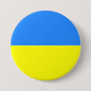 Badge Rond 7,6 Cm Couleurs ukrainiennes, drapeau d'Ukraine, Bouton