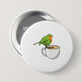 Badge Rond 7,6 Cm Coupe Bird Coffee (Devant & derrière)