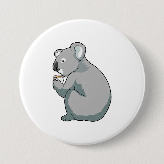 Badge Rond 7,6 Cm Coupe Koala (Devant)