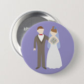Badge Rond 7,6 Cm Couple de mariés (Devant & derrière)