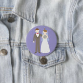 Badge Rond 7,6 Cm Couple de mariés (En situation)