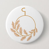 Badge Rond 7,6 Cm Couronne végétale minimaliste Neutre moderne (Devant)