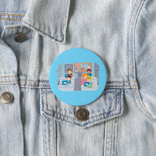 Badge Rond 7,6 Cm Cours de couture pour enfants Fun Crafting et appr