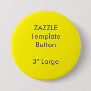 Badge Rond 7,6 Cm Coutume 3" grand modèle rond de blanc de bouton