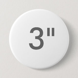 Badge Rond 7,6 Cm Coutume 3" grand modèle rond de blanc de bouton d