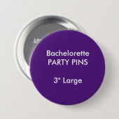 Badge Rond 7,6 Cm Coutume 3" grand POURPRE de Pin de partie de (Devant & derrière)
