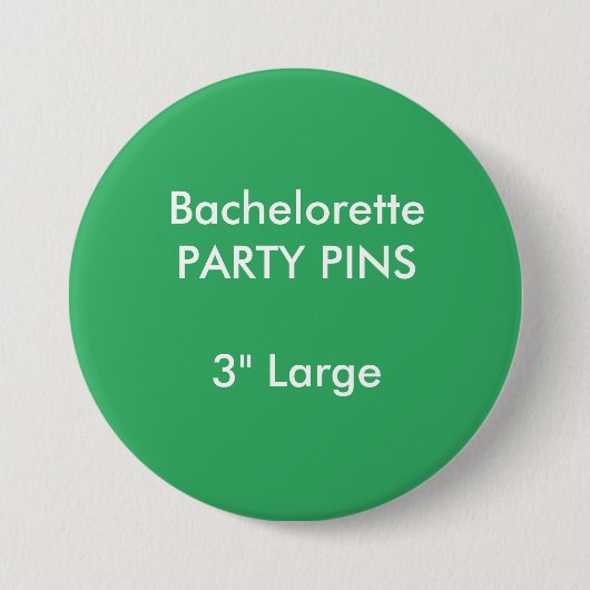 Badge Rond 7,6 Cm Coutume 3" grand VERT de Pin de partie de (Devant)