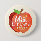 Badge Rond 7,6 Cm Coutume d'Apple du professeur (Devant)