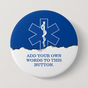 Badge Rond 7,6 Cm Coutume de symbole d'infirmier d'EMT