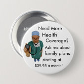 Badge Rond 7,6 Cm Couverture sanitaire (Devant & derrière)