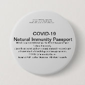 Badge Rond 7,6 Cm COVID Carte d'identité de passeport d'immunité nat (Devant)